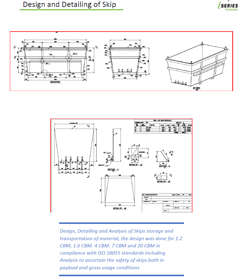 Skip design and detailing engineering drawings